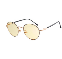 Fashion Retro Round Metal Blue Light Blocking Glasses